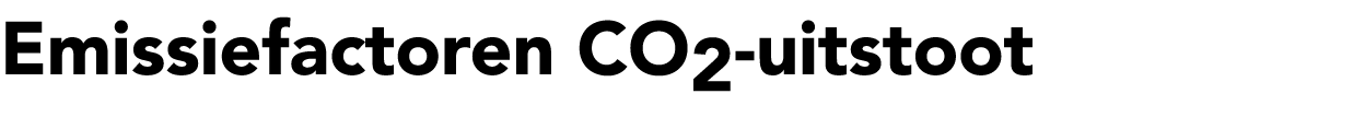 Emissiefactoren CO2 uitstoot